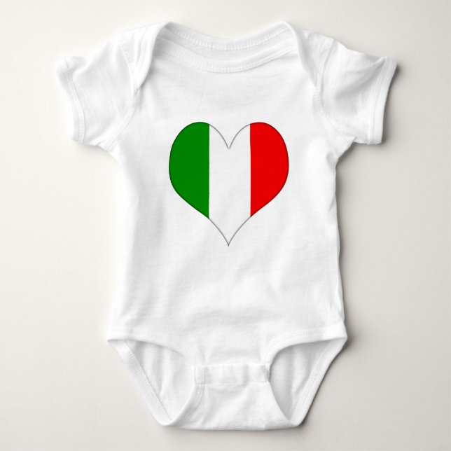 Body Para Bebê Sinalizador italiano Heart (Frente)