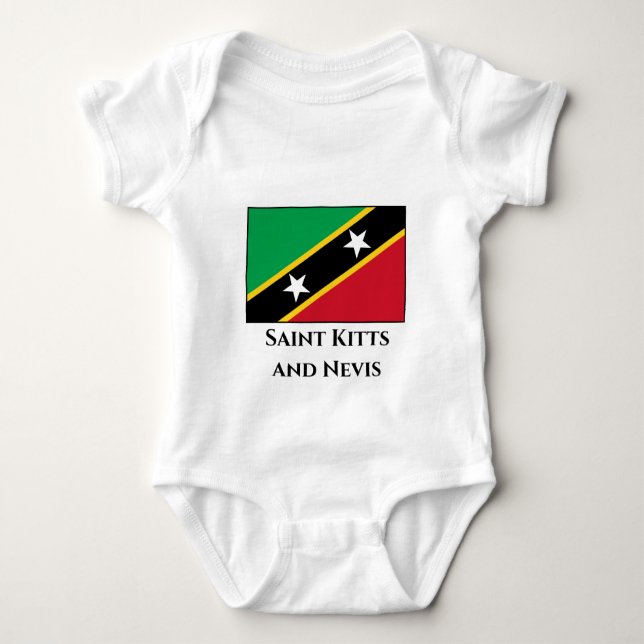 Body Para Bebê Sinalizador santo Kitts e Nevis (Frente)