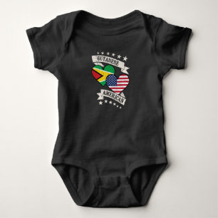 Body Para Bebê Sinalizadores de Coração Americanos da Guiana — Am