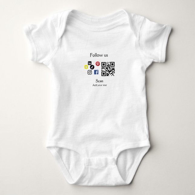 Body Para Bebê site simples de código de barras de código QR de e (Frente)