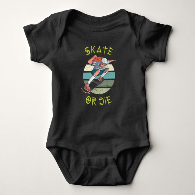 Body Para Bebê Skate ou morrer Skateboarder Boy (Frente)
