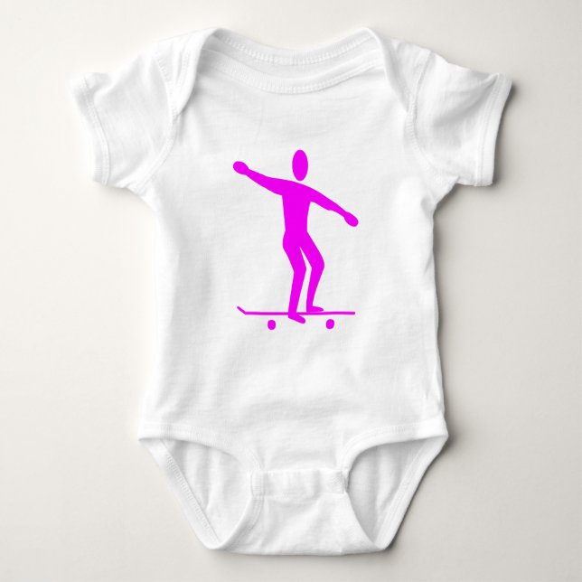 Body Para Bebê Skateboard - Magenta (Frente)