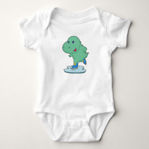 Body Para Bebê Skates de gelo com gelo dinossauro