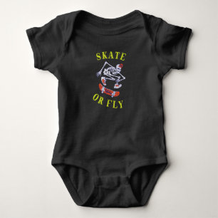 Body Para Bebê Skeleton de skate ou mosca
