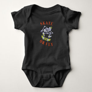 Body Para Bebê Skeleton de skate ou mosca
