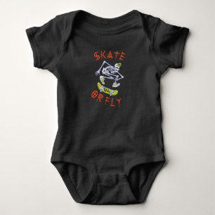 Body Para Bebê Skeleton de skate ou mosca
