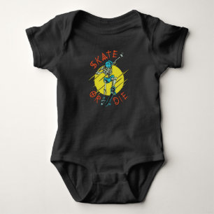Body Para Bebê Skeleton Skateboarder