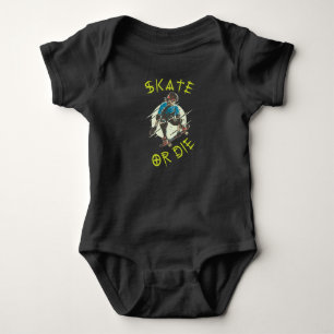 Body Para Bebê Skeleton Skateboarder