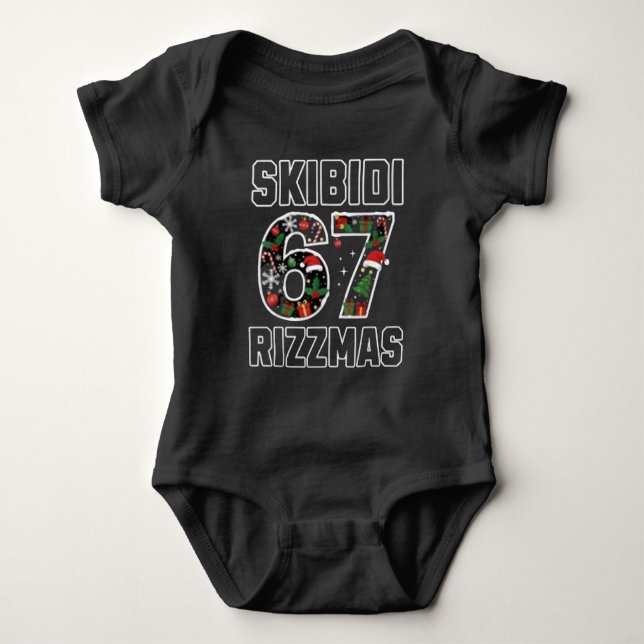 Body Para Bebê Skibidi Six Seven Rizzmas Funny Christmas 2025 Mem (Frente)