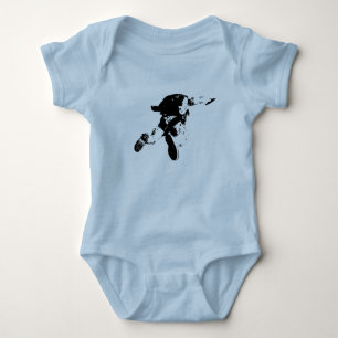 Body Para Bebê Skydiving preto & branco