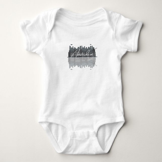 Body Para Bebê Skyline Amsterdã (Frente)