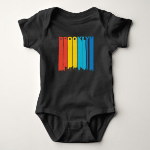 Body Para Bebê Skyline retro de Brooklyn New York