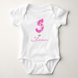 Body Para Bebê Sloan name Reveal Floral Letter S Pink Flower