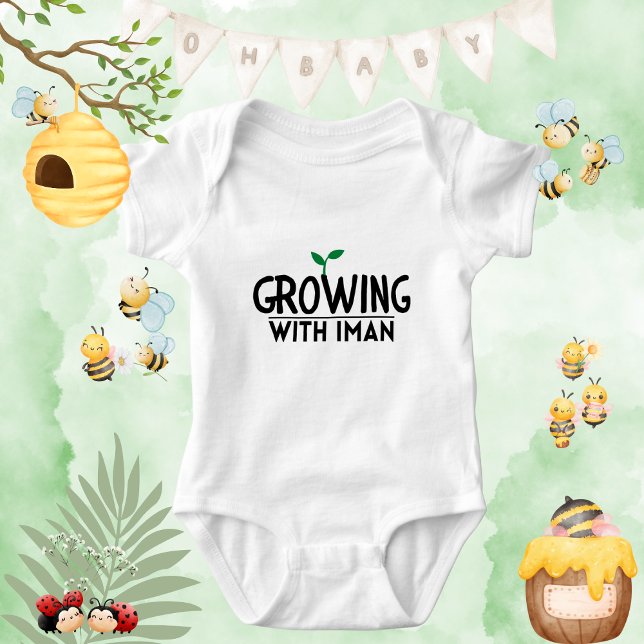 Body Para Bebê Slogan Islâmico Neutro em Gênero para Menino ou Me (Criador carregado)