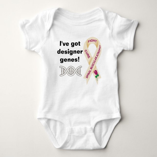 Body Para Bebê SMA Eu tenho genes designer onsie (Frente)