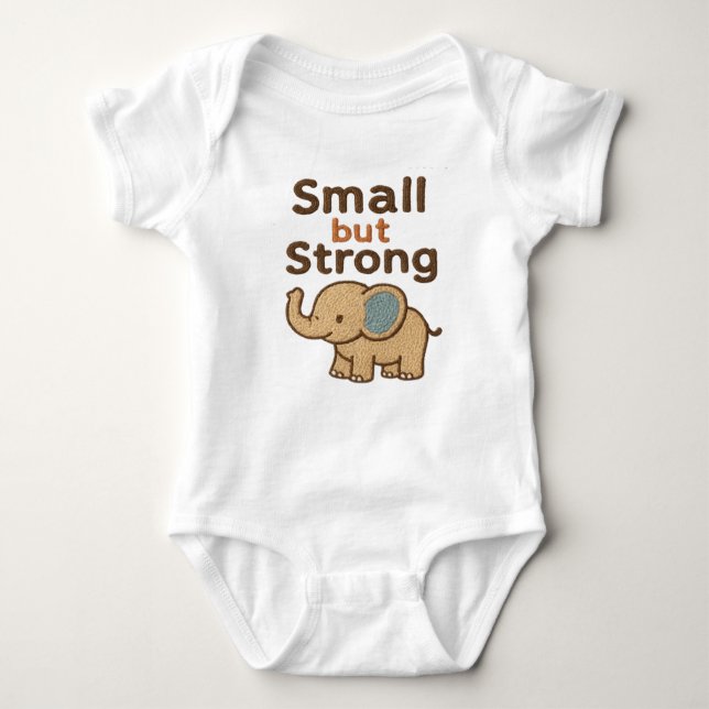 Body Para Bebê Small but Strong! 🐘💪✨ (Frente)