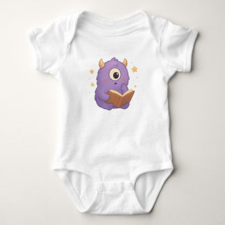 Body Para Bebê Smart Reading Monster Baby Bodysuit — Purple