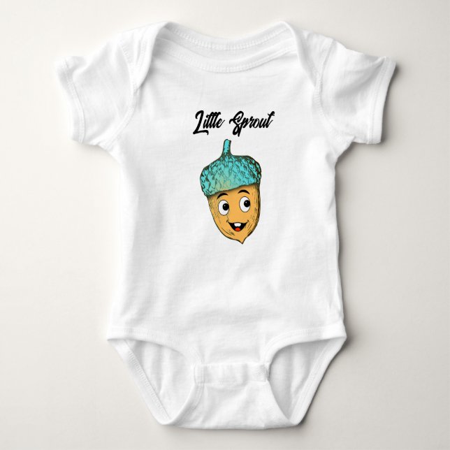 Body Para Bebê Smiling Acorn Baby Bodysuit  T-shirt (Frente)
