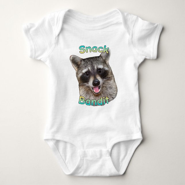 Body Para Bebê Snack Bandit Funny Raccoon Baby Bodyfit - Cute E (Frente)