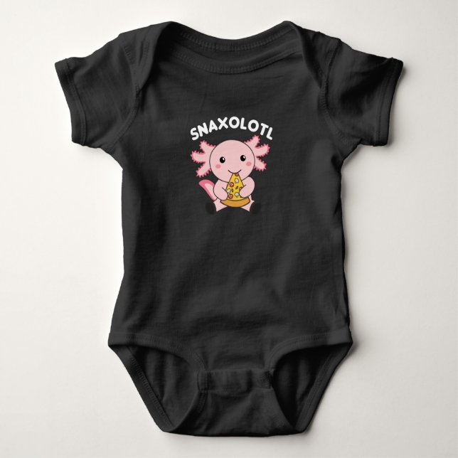 Body Para Bebê Snaxolotl Axolotl Lover Cute Animais Pizza (Frente)