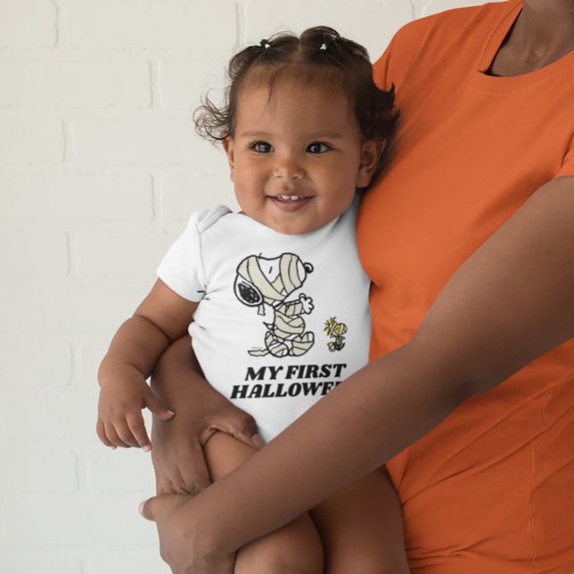Body Para Bebê Snoopy and Woodstock Mummies | My First Halloween (Criador carregado)