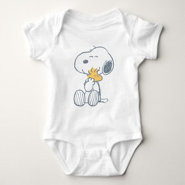 Body Para Bebê Snoopy & Woodstock | Over the Moon Baby Shower (Frente)