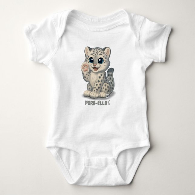 Body Para Bebê Snow leopard - Purr-ello (Frente)