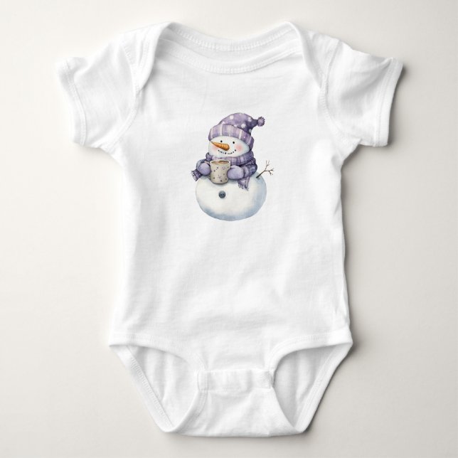 Body Para Bebê Snowman de Natal (Frente)