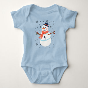 Body Para Bebê Snowman Floca Flocos de neve Flocos de Natal
