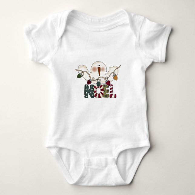 Body Para Bebê Snowman Noel T-shirts e presentes (Frente)