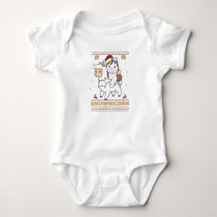 Body Para Bebê Snownicorn Unicorn Lama Natal Animais de inverno