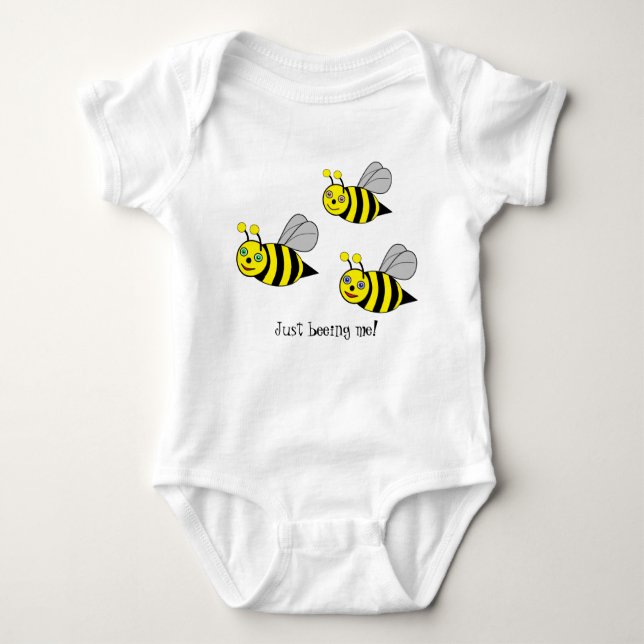 Body Para Bebê "Só estou sendo eu!" Três abelhas Bodysuit (Frente)