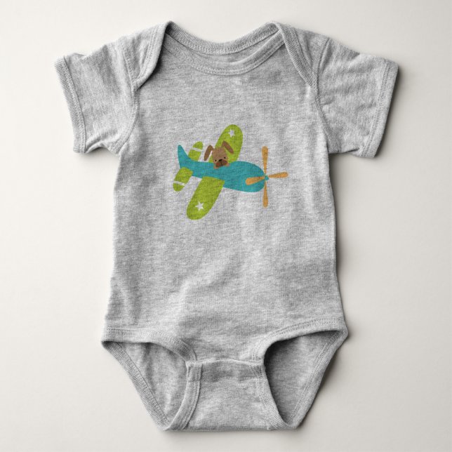 Body Para Bebê Só um cachorro no avião Unisex Jumper (Frente)