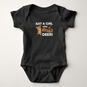 Body Para Bebê Só Uma Menina Adora Deers - Bons Animais Deer