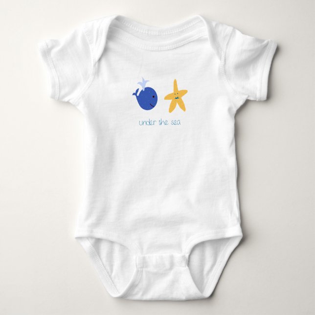 Body Para Bebê Sob o Mar de Starfish Baby Bodyfit (Frente)