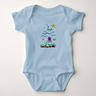 Body Para Bebê Sob o mar Peixe Aventura Bebê Roupa