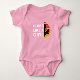 Body Para Bebê Sobe como uma mulher escalando rochas