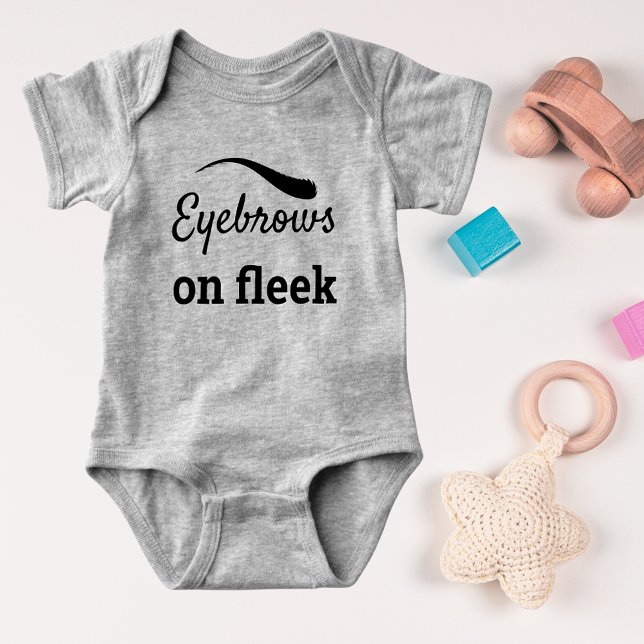 Body Para Bebê sobrancelhas negras com estilo sem falhas de tendê (Black Eyebrows on Fleek Trendy Flawless Style, ZFJ Baby Bodysuit)