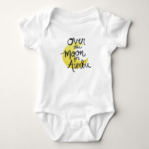 Body Para Bebê Sobre a lua para o Bodysuit do Auntie (ouro) bebê