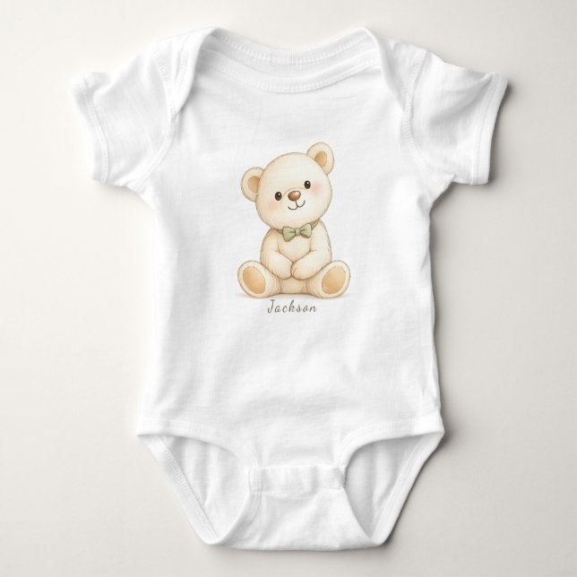 Body Para Bebê Soft Neutral Bear Baby Keepsake (Frente)