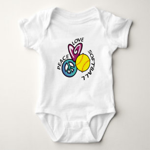 Body Para Bebê Softball de Amor pela Paz