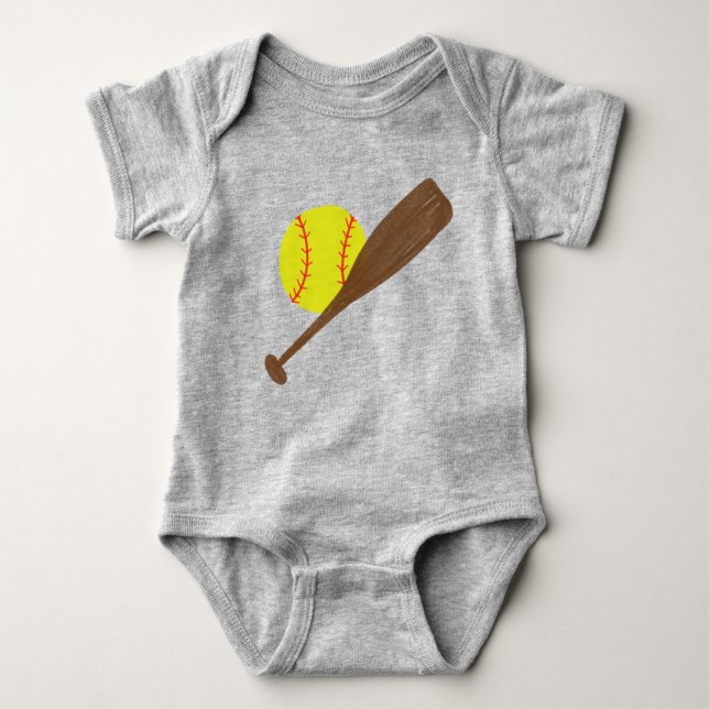 Body Para Bebê Softball desportivo (Frente)