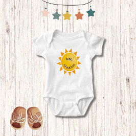 Body Para Bebê Sol Amarelo | Monograma de Unisex Adorável e Cujo
