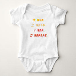 Body Para Bebê Sol Areia Mar Repita – Roupa de Bebê de Praia