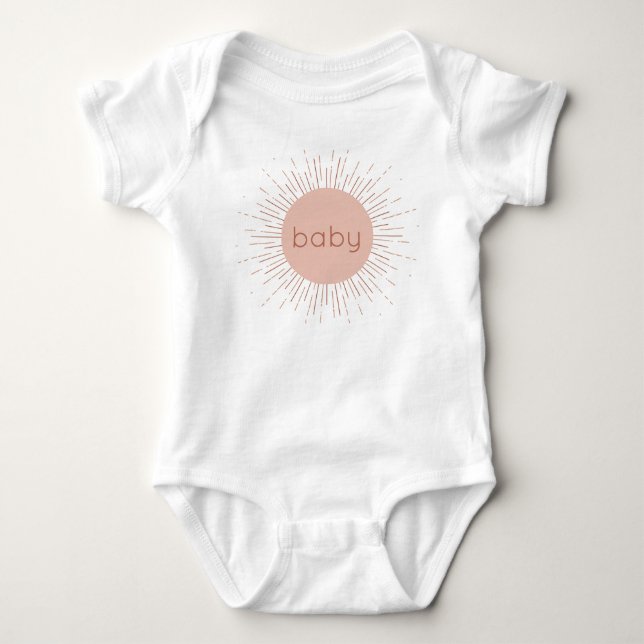 Body Para Bebê Sol Boho Rosa (Frente)