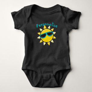 Body Para Bebê Sol de Bebê Cachorro em Óculos Solares Personaliza