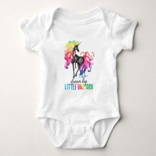 Body Para Bebê Sonhe Com Um Belo Pequeno Casaco De Bebê Unicórn