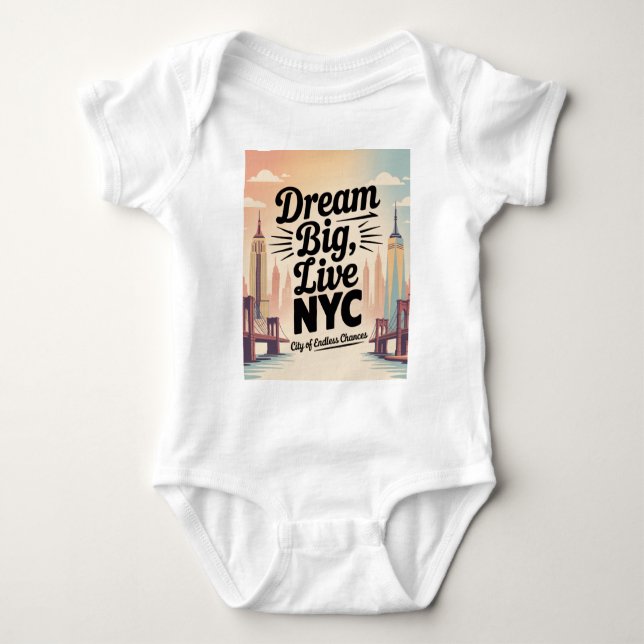 Body Para Bebê Sonhe Grande, Viva NYC (Frente)