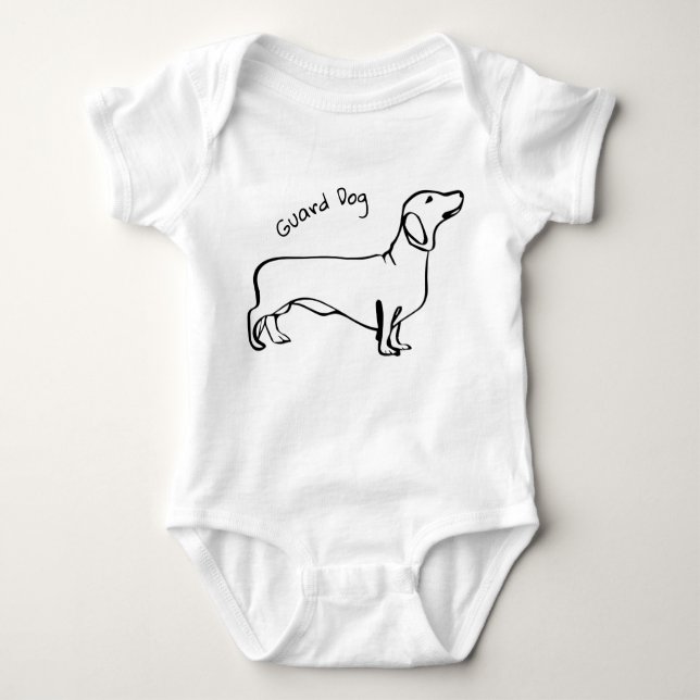Body Para Bebê Sonhos de Dachshund: Traje de bebê personalizável (Frente)