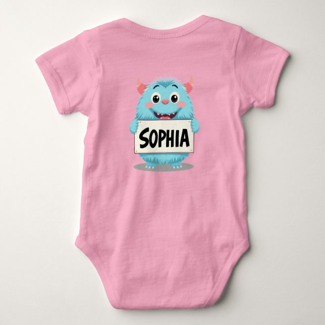 Body Para Bebê Sophia and the Friendly Blue Monster (Verso)